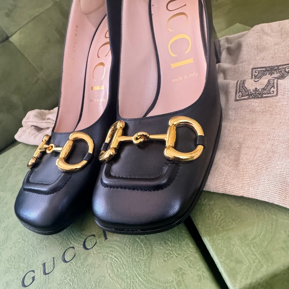 Gucci Women's Horsebit Block Heel Pumps